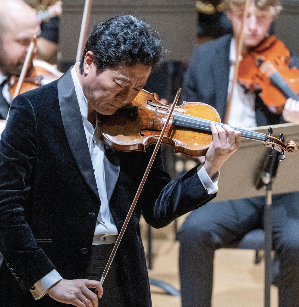 Mr. Lu plays a violin made in the workshop of the famous Italian Guarneri family.